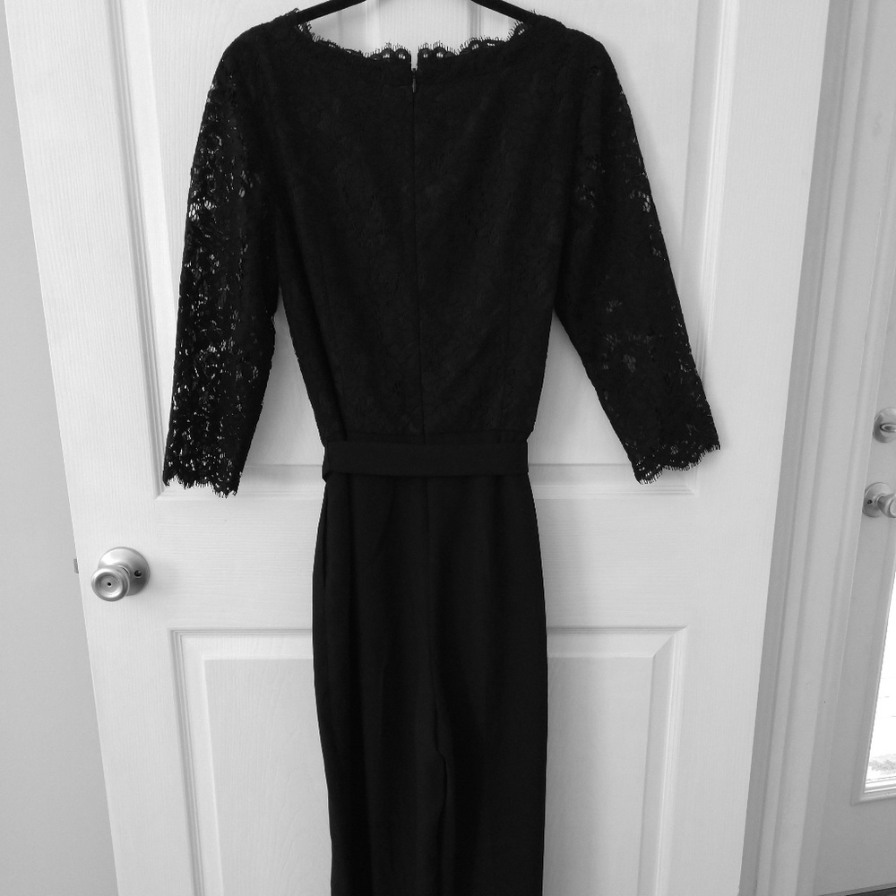 Talbots Black Lace Jumpsuit Pants Suit